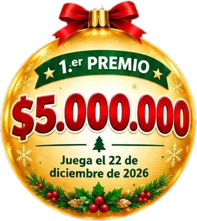 1.er premio: $ 5.000.000. Juega el 22 de diciembre de 2026